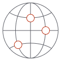 Icon of a globe with three highlighted points connected by lines, symbolizing a NOC service network or global connectivity.