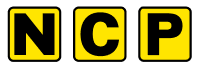 Logo representing "ncp" for a Managed Services Provider in bold white font on a rectangular black background with a yellow border.