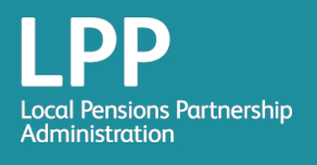 The image shows the Local Pensions Partnership Administration logo with the initials "LPP" in large white text on a teal background.