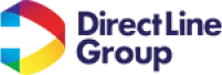 Direct Line Group logo featuring a colourful, stylised arrowhead shape next to the company name in dark blue text.