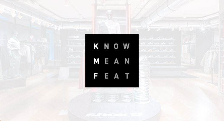 A shop interior with mannequins and clothing displays; in the centre, a black square reads "KNOW MEAN FEAT" stacked vertically, symbolising how SOC Managed Services can support growth for your business.